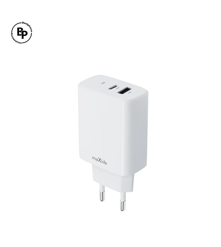 Адаптер Maxlife MXTC-10 Гнезда USB / Type-C (30W) White