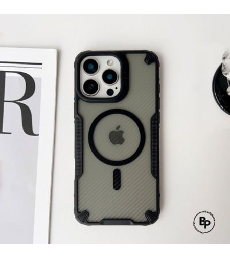 Силиконов кейс Shockproof Carbon Magsafe iPhone 16 Pro