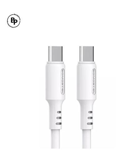 Кабел Somostel BP10 Type-C - Type-C, (1.2m) (3.0A) White
