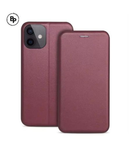 Кожен Калъф Elegance book Huawei P40 Lite E Burgundy
