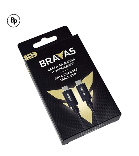 Кабел BRAVAS Type-C - Type-C (1м) Black