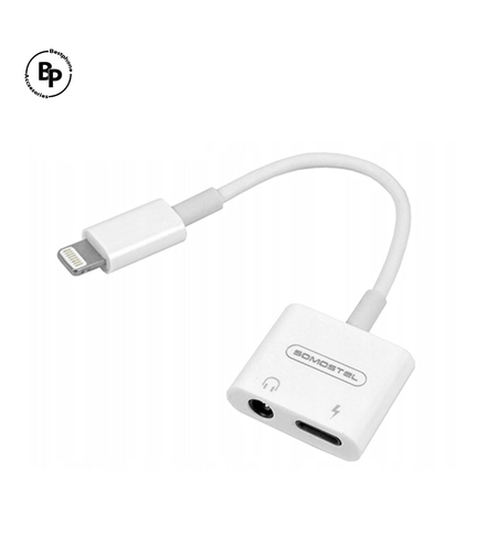 Прех
одник Somostel Lightning 2 в 1 (Аудио джак + Зарядно) White