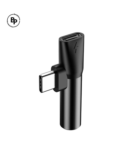 (Baseus) Адаптер L41 USB-C to USB-C - jack 3,5mm Black