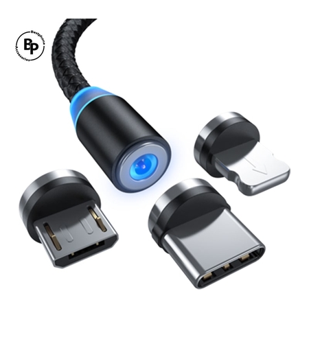 Магнитен кабел X-Cable 3 в 1 (1m) Black