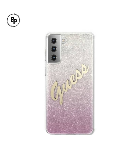 Кейс Guess Samsung S21 Glitter Pink