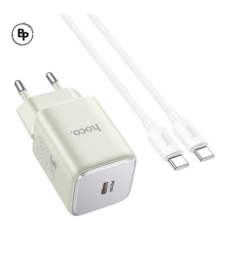 Зарядно HOCO N43 GaN Type-C (30W) Green