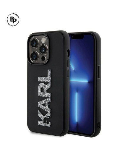 Кейс Karl Laggerfeld iPhone 15 Pro Max Glitter Logo Black