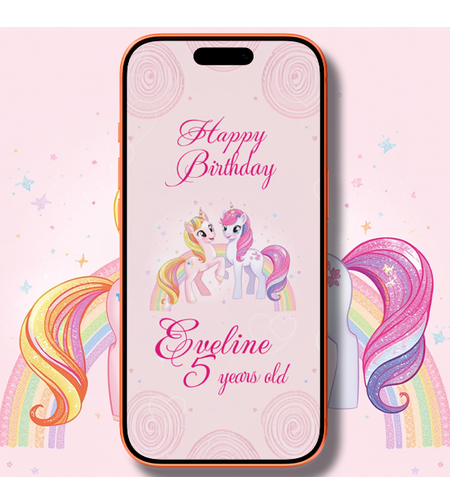 Cute Pony Birthday Video Invitation | Animated Digital Invite for Girls Pony Party