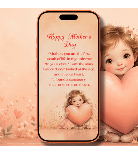 Animated Mother's Day Video Greeting – Cute 3D Girl Heart Animation