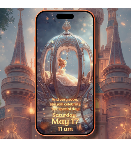 Magical Princess Birthday Video Invitation | Personalized Digital Party Invite