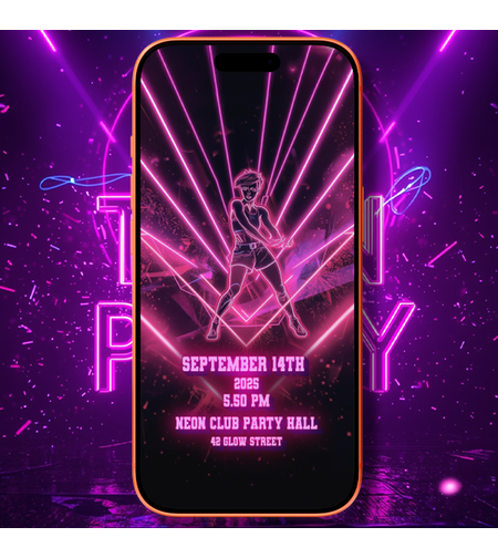 NEON PARTY Invitation | DARK in A GLOW – Digital Video Invite for an Epic Glow Night