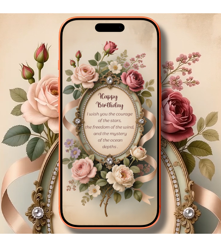 Elegant Floral Birthday Digital Video Greeting Card – Beautiful Animated Ecard