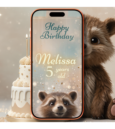Talking Teddy Bear Birthday Digital Video Invitation for Boy or Girl | Cute Bear Party Invite | Animated Kids Birthday Invitation