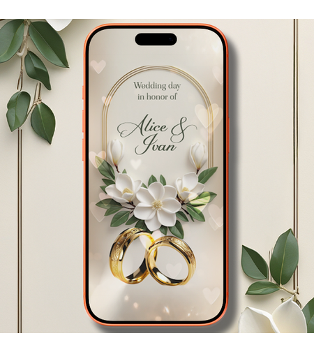 Champagne Wedding Video Invitation – Personalized MP4 Invite