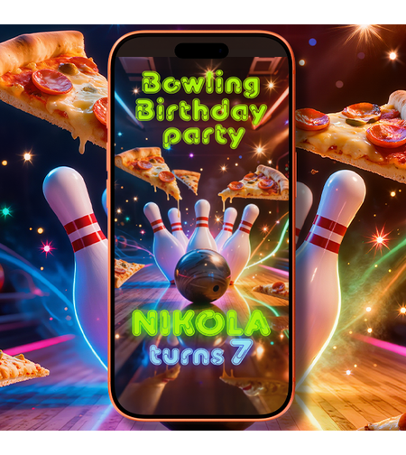 Bowling Party Video Invitation , Bowling Birthday Invitation