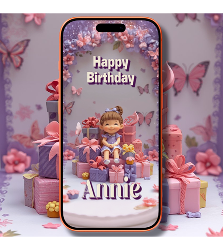 Doll Style Digital Video Invitation for a Birthday Party