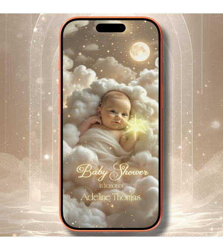 Sweet Baby in the Clouds Baby Shower Invite