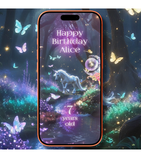 Sparkling Unicorn Birthday Video Invitation – Fun Digital Invite for Kids’ Parties