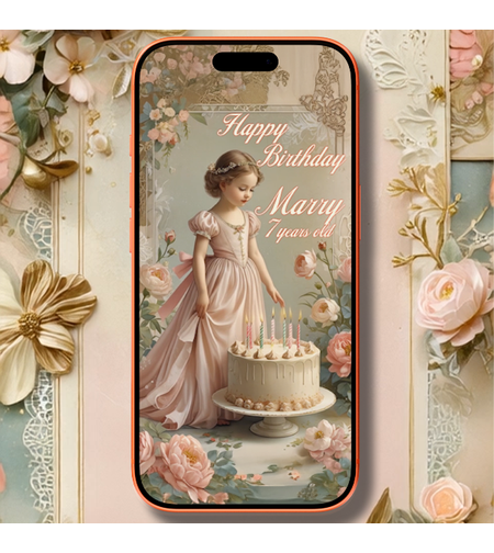 Elegant Renaissance-Themed Birthday Video Invite for Girls – Royal Celebration Awaits
