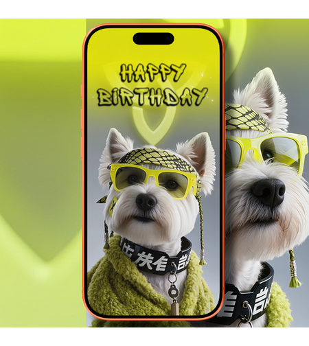 Funny Hippie Dog Birthday Video Greeting Card – Cool Sunglasses Dog Digital Birthday Wish for Him or Her | Unique Animated Birthday Surprise Video