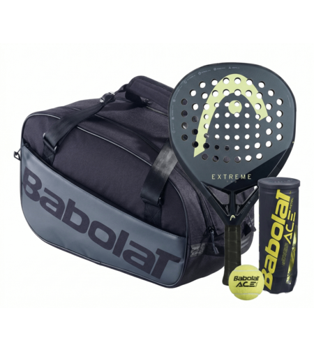 Комплект сак EVO COURT S BLACK + Head Extreme PRO + топки ACE PADEL
