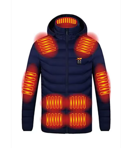 Мъжко яке с 16 нагряващи зони - синьо
