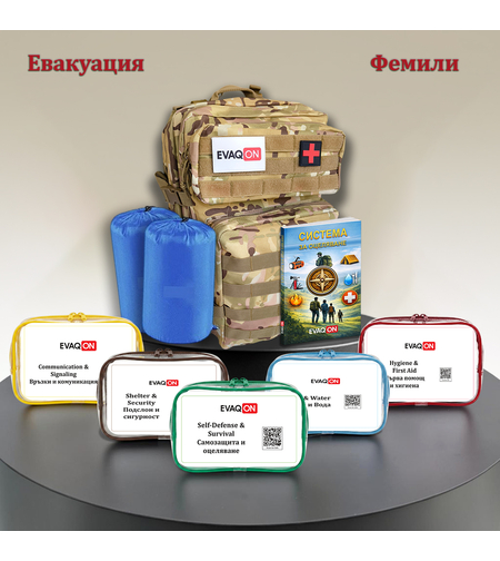 Комплект за евакуация за двама Евакон Фамилия за земетресения, пожари, войни, бедствия