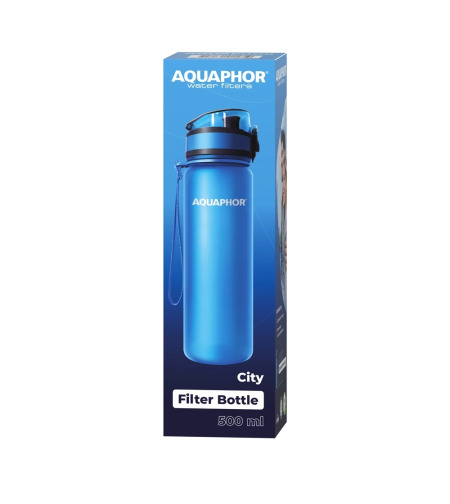 Филтрираща бутилка „AQUAPHOR City“ с филтър за 150 литра, 500 ml. Синя