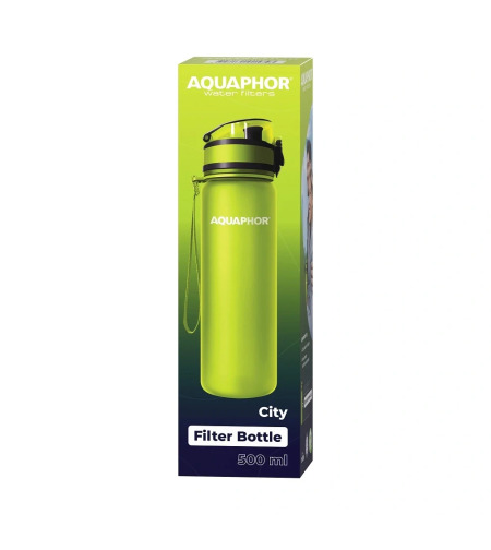 Филтрираща бутилка „AQUAPHOR City“ с филтър за 150 литра, 500 ml. Зелена