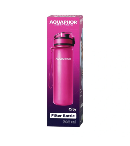 Филтрираща бутилка „AQUAPHOR City“ с филтър за 150 литра, 500 ml. Розова