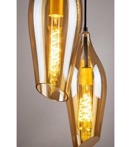 LED филаментна крушка T30, 5W, E27, 3000K, топло бяло, кехлибарено стъкло