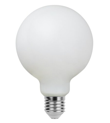 LED филаментна крушка G95, 8W, E27, 4000K, неутрално бяло, Milky стъкло