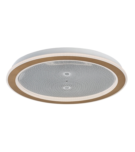 Модерен LED плафон 34Wот матирано златен – метал и акрил, димируем, с дистанционно и регулируема цветна температура 3000K–6500K