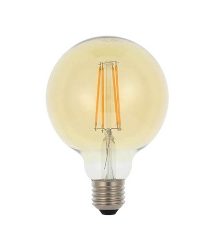 Филаментна LED крушка G95 E27 8W – 2500K топло бяла, златно стъкло