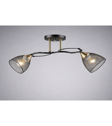 Модерен полилей 2 × E27– черно и мед