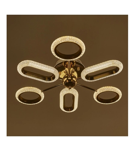 Модерен таванен LED полилей 90W, златен, с дистанционно управление