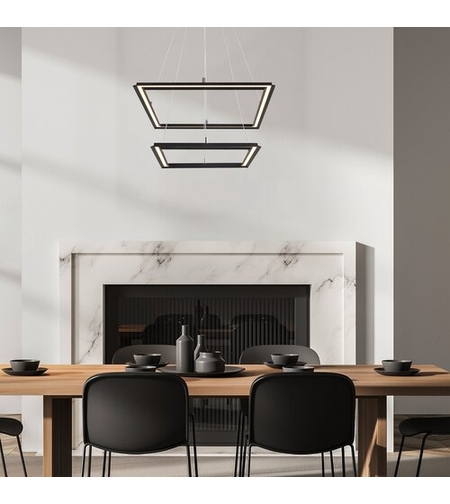 LED висящ полилеи– 48W, 3000K черен метал