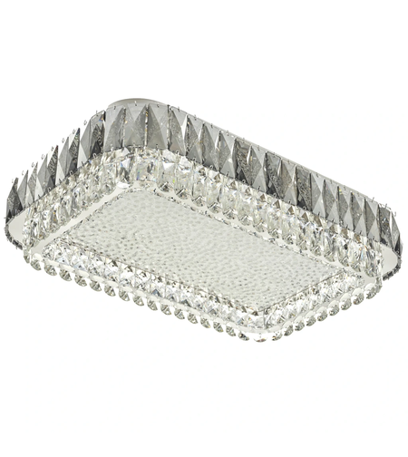 Модерен кристален LED полилей в хром – 200W с дистанционно