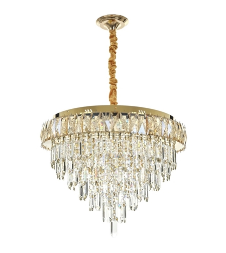 Кристален LED полилей злато с дистанционно