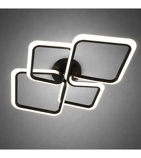 LED таванна лампа 164W с дистанционно – черна, модерен дизайн