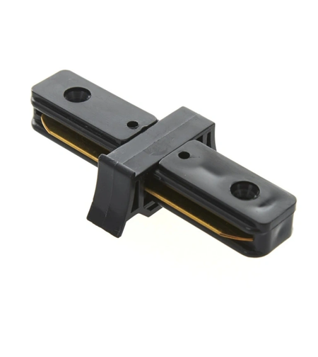 Прав конектор   за релсово осветление - черен