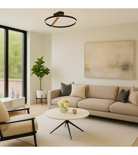 Модерен LED плафон черен/златен, 24W3000K