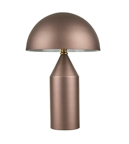 Класическа настолна лампа 2ХE27 – кафява, метална, подходяща за LED крушки