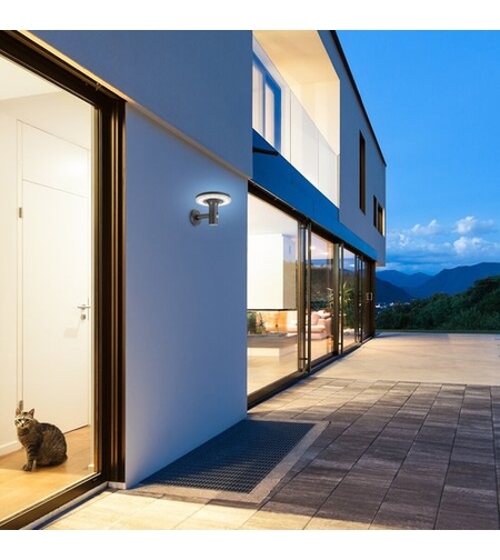 Соларн LED аплик за фасада и тераса с датчик за движение, 10W, 4000K, антрацит, IP44