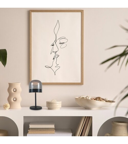 Модерна LED настолна лампа – 13W, 3000K–6000K, IP20, димируема, черен метал и опушено стъкло