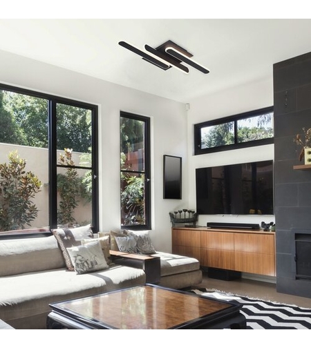 Модерен LED  плафон 18W с регулируема цветна температура – черен