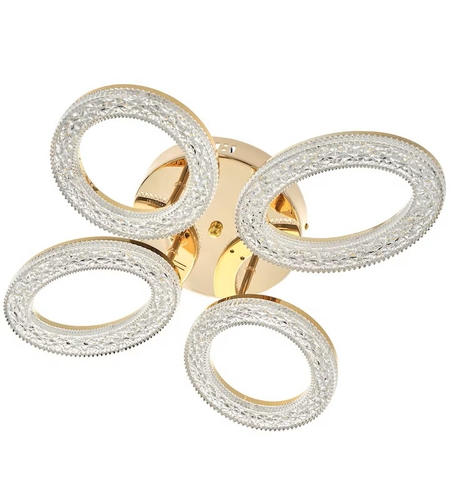 Модерен LED полилей със smart управление 88W в бяло и злато