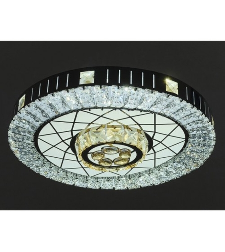 Модерен LED полилей от метал и кристал – хром, 50W, с вградена LED платка