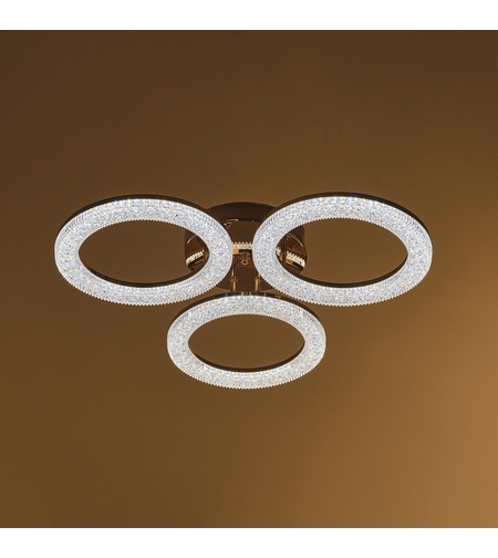 Модерен LED полилей със smart управление 96W в бяло и злато