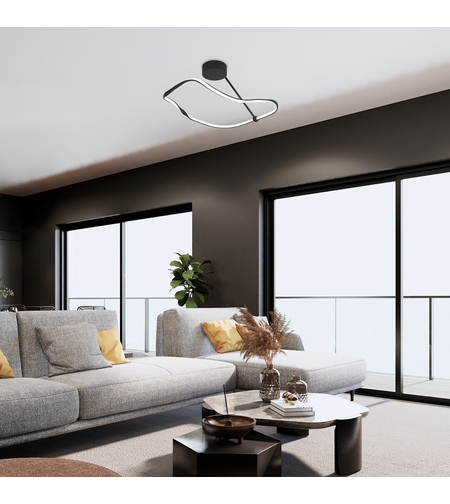 LED плафон – 38W, 4000K, черен метал